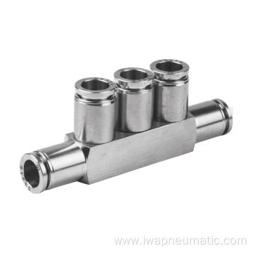 Stainless steel five way manifold fitting